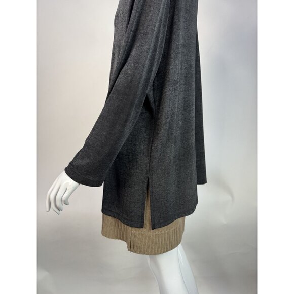 Carole Little Womens XL Open Front Longline Cardigan Jacket Gray Polyester & Spa - Picture 10 of 16